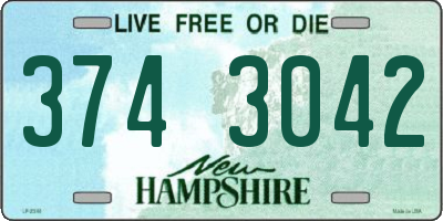 NH license plate 3743042