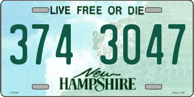 NH license plate 3743047