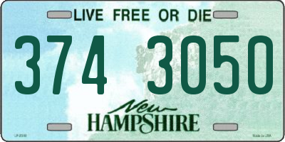 NH license plate 3743050