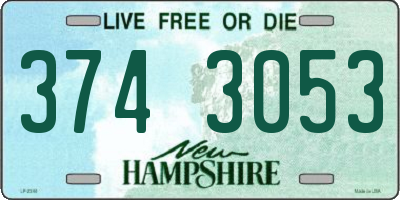 NH license plate 3743053