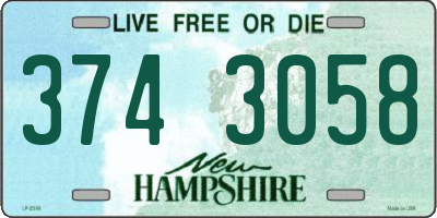 NH license plate 3743058