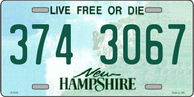 NH license plate 3743067