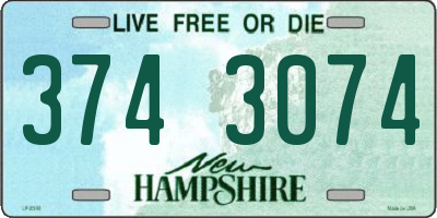 NH license plate 3743074