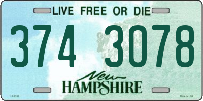 NH license plate 3743078