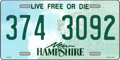 NH license plate 3743092