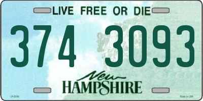 NH license plate 3743093