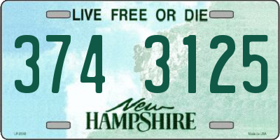 NH license plate 3743125