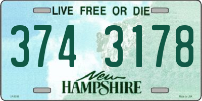NH license plate 3743178