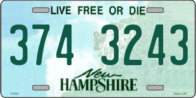 NH license plate 3743243