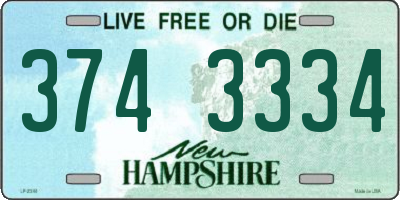 NH license plate 3743334