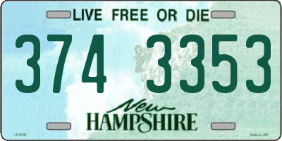 NH license plate 3743353