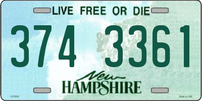 NH license plate 3743361