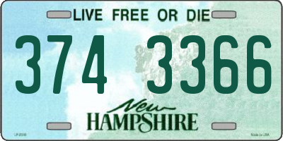 NH license plate 3743366