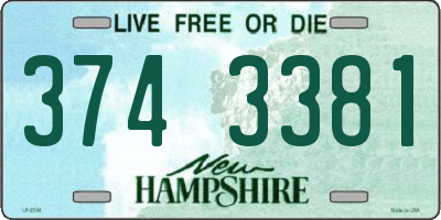 NH license plate 3743381