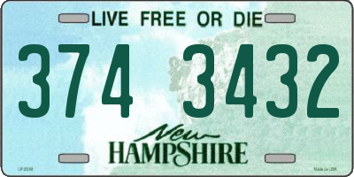 NH license plate 3743432