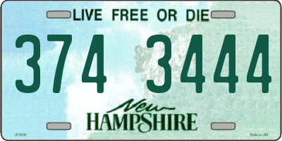 NH license plate 3743444
