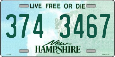 NH license plate 3743467