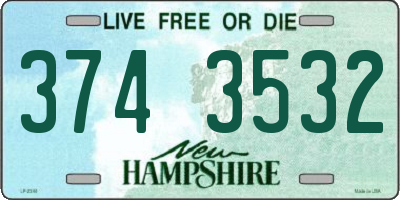 NH license plate 3743532