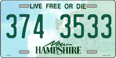 NH license plate 3743533