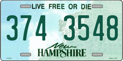 NH license plate 3743548