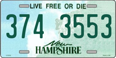 NH license plate 3743553
