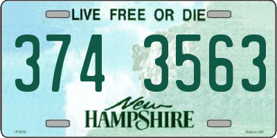 NH license plate 3743563