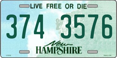 NH license plate 3743576
