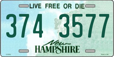 NH license plate 3743577