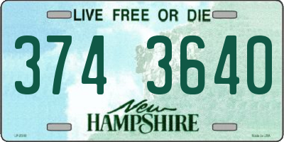 NH license plate 3743640