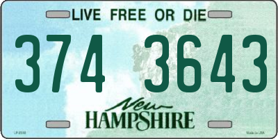 NH license plate 3743643