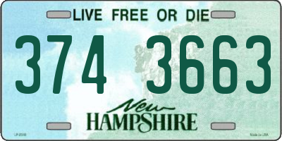NH license plate 3743663