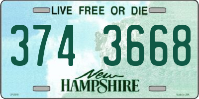 NH license plate 3743668
