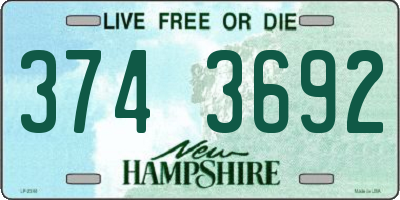 NH license plate 3743692