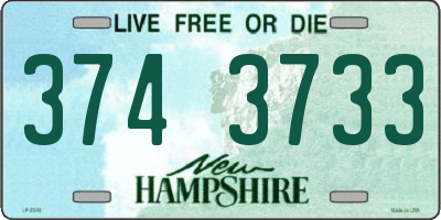 NH license plate 3743733