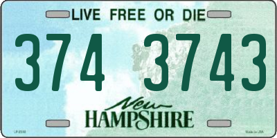 NH license plate 3743743