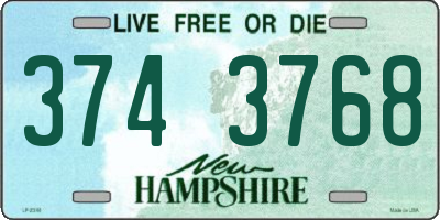 NH license plate 3743768