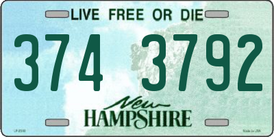 NH license plate 3743792
