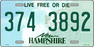 NH license plate 3743892