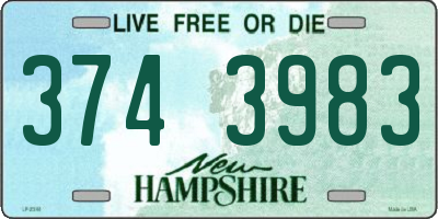 NH license plate 3743983