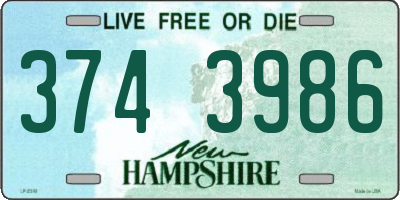 NH license plate 3743986