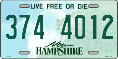 NH license plate 3744012