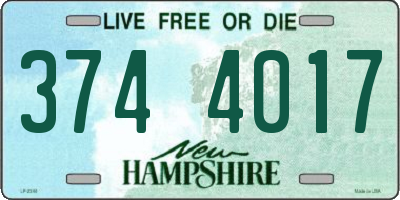 NH license plate 3744017