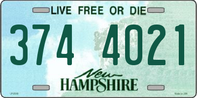 NH license plate 3744021