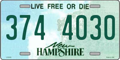 NH license plate 3744030