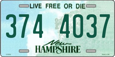 NH license plate 3744037