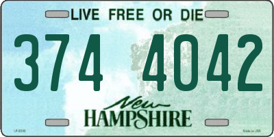 NH license plate 3744042