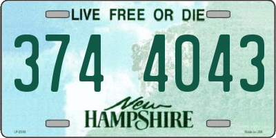 NH license plate 3744043