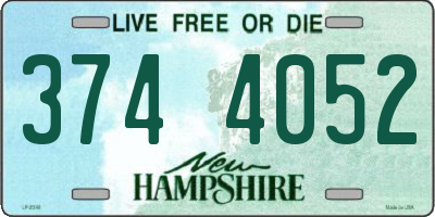 NH license plate 3744052