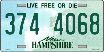 NH license plate 3744068
