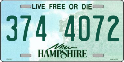 NH license plate 3744072